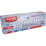 EXTOL PREMIUM KLÍČE OČKOPLOCHÉ, SADA 18KS, 6-30MM, CRV, 6734 - KLÍČE OČKO/OTEVŘENÉ - RUČNÍ NÁŘADÍ
