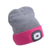 EXTOL LIGHT ČEPICE S ČELOVKOU 4X45LM, USB NABÍJENÍ, SVĚTLE ŠEDÁ/RŮŽOVÁ, OBOUSTRANNÁ, UNIVERZÁLNÍ VELIKOST, 73% ACRYL A 27% POLYESTER, 43197 - ČEPICE, KŠILTOVKY, PONOŽKY A JINÉ{% if kategorie.adresa_nazvy[0] != zbozi.kategorie.nazev %} - PŘÍSLUŠENSTVÍ{% endif %}