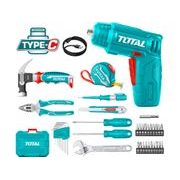 TOTAL ŠROUBOVÁK AKU 4V SE SADOU NÁŘADÍ, 38KS, THKTHP10386 - AKU ŠROUBOVÁK 3,6 - 10.8 V{% if kategorie.adresa_nazvy[0] != zbozi.kategorie.nazev %} - AKU NÁŘADÍ{% endif %}