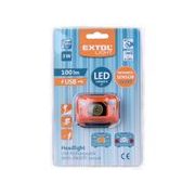 EXTOL LIGHT ČELOVKA 100LM, USB NABÍJENÍ, S IR ČIDLEM, 3W LED, 43180 - LED SVĚTLA - SVÍTIDLA