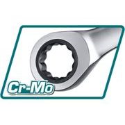 TOTAL KLÍČE RÁČNOVÉ OČKOPLOCHÉ, SADA 6KS, 8-17MM, INDUSTRIAL, CRMO, THT102RK566 - KLÍČE OČKO-RÁČNA/OTEVŘENÝ - RUČNÍ NÁŘADÍ