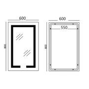KOUPELNOVÉ ZRCADLO S LED OSVĚTLENÍM, PROTIZAMLŽOVACÍ FUNKCÍ, REGULACÍ JASU A HODINKAMI, MR06-60×80 H | MR06-60×80 HARD PROCRAFT - ZRCADLA - SANITA