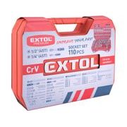 EXTOL PREMIUM HLAVICE NÁSTRČNÉ, SADA 110KS, 1/4", 1/2", 8818338 - GOLA SADY - RUČNÍ NÁŘADÍ