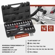 KREATOR KRT503101 MOMENTOVÝ KLÍČ SET 21 KS 1/4" 2-20NM - MOMENTOVÉ KLÍČE A NÁSOBIČE - RUČNÍ NÁŘADÍ