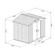 RIWALL PRO RMSA 6X8 ANTHRACITE ZAHRADNÍ DOMEK KOVOVÝ 2,4 X 1,7 M SE SEDLOVOU STŘECHOU ANTRACIT - ZAHRADNÍ DOMKY - DŮM A DOMÁCNOST, ELEKTRO..