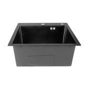 NEREZOVÝ DŘEZ MIXXUS MH5050 DECOR GRAPHITE SE SIFONEM, GRAFITOVÝ | MH5050 DECOR GRAPHITE MIXXUS - DŘEZY - SANITA
