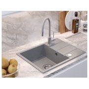 MUSA BATERIE DŘEZOVÁ/UMYVADLOVÁ MAGGIE, STOJÁNKOVÁ S ŠEDIVÝM FLEXIBILNÍM RAMÍNKEM, SATÉNOVÁ, 831012 - UMYVADLOVÉ BATERIE - SANITA