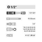 EXTOL PREMIUM HLAVICE NÁSTRČNÉ, SADA 21KS, 1/2", 8818323 - GOLA SADY - RUČNÍ NÁŘADÍ