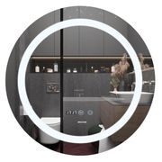 KOUPELNOVÉ ZRCADLO S LED OSVĚTLENÍM, PROTIZAMLŽOVACÍ FUNKCÍ, REGULACÍ JASU A HODINKAMI, MC02-80 PLAI | MC02-80 PLAIN PROCRAFT - ZRCADLA - SANITA