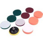 EXTOL CRAFT SADA ČISTÍCÍCH/LEŠTÍCÍCH VÝSEKŮ NA VRTAČKU 10KS, PRŮMĚR 100MM, 3X3DRUHY, 904002 - PRO LEŠTIČKY{% if kategorie.adresa_nazvy[0] != zbozi.kategorie.nazev %} - PŘÍSLUŠENSTVÍ{% endif %}