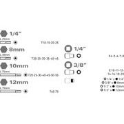 EXTOL PREMIUM HLAVICE A HROTY TORX SADA 35KS, 1/4",3/8", 1/2", CRV, 8818211 - KLIČE TORX - RUČNÍ NÁŘADÍ