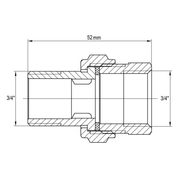 ŠROUBENÍ, PŘÍMÉ, PLOCHÉ TĚSNĚNÍ, KR.343 3/4" | KR.343 3/4" PROCRAFT - PŘÍSLUŠENSTVÍ (KOHOUTY, ŠROUBENÍ,...) - SANITA