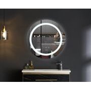 KOUPELNOVÉ ZRCADLO S LED OSVĚTLENÍM, PROTIZAMLŽOVACÍ FUNKCÍ, REGULACÍ JASU A HODINKAMI, MC02-80 PLAI | MC02-80 PLAIN PROCRAFT - ZRCADLA - SANITA