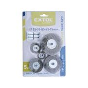 EXTOL CRAFT KARTÁČE OKRUŽNÍ OCELOVÉ, SADA 5KS, O 25-38-50-63-75MM, 1830 - KARTÁČE NA BRUSKU - PŘÍSLUŠENSTVÍ