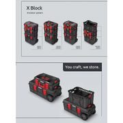 KUFR NA NÁŘADÍ S TRANSP. KOLEČKY X BLOCK PRO ČERNÝ 546X380X510MM, ZÁSUVKA - KUFRY, TAŠKY, ORGANIZÉRY NA NÁŘADÍ - PŘÍSLUŠENSTVÍ