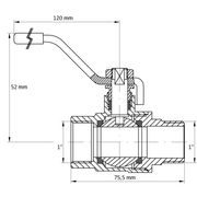 KULOVÝ KOHOUT PÁKOVÝ ČERVENÝ, KR.215 1"FM | KR.215 1"FM PROCRAFT - PŘÍSLUŠENSTVÍ (KOHOUTY, ŠROUBENÍ,...) - SANITA