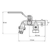 KULOVÝ KOHOUT ZAHRADNÍ SE DVĚMA VÝVODY, KR.248 1/2" | KR.248 1/2" PROCRAFT - PŘÍSLUŠENSTVÍ (KOHOUTY, ŠROUBENÍ,...) - SANITA