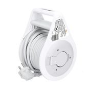 BUBEN VNITŘNÍ 2Z, 10M, 3 X 1,0MM2, 14X12X20,5CM, Ø14CM, ŠEDÝ KABEL, USB A+C - PRODLUŽOVACÍ KABELY - PŘÍSLUŠENSTVÍ