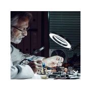 EXTOL LIGHT LAMPA STOLNÍ S LUPOU, USB NAPÁJENÍ, ČERNÁ, 2400LM, 3 BARVY SVĚTLA, 5X ZVĚTŠENÍ, 43160 - PRACOVNÍ SVĚTLA - PŘENOSKY - SVÍTIDLA