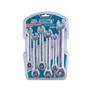TOTAL KLÍČE RÁČNOVÉ OČKOPLOCHÉ, SADA 6KS, 8-17MM, INDUSTRIAL, THT102RK566 - KLÍČE OČKO-RÁČNA/OTEVŘENÝ - RUČNÍ NÁŘADÍ
