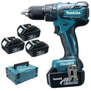 MAKITA DHP459RF3J - AKU BEZUHLÍKOVÝ PŘÍKLEPOVÝ ŠROUBOVÁK LI-ION 3XAKU 18V 3,0 AH,SYSTAINER - PŘÍKLEPOVÝ ŠROUBOVÁK 18V - 20V - AKU NÁŘADÍ