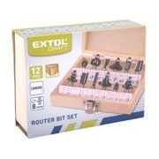 EXTOL CRAFT FRÉZY TVAROVÉ DO DŘEVA, S SK PLÁTKY, SADA 12KS, 44032 - SADY STOPKOVÝCH FRÉZ - PŘÍSLUŠENSTVÍ