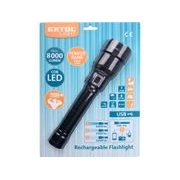 EXTOL LIGHT SVÍTILNA 8000LM, ZOOM, USB NABÍJENÍ S POWERBANKOU, 60W COB LED, 43142 - KAPESNÍ SVÍTILNY A ČELOVKY - SVÍTIDLA
