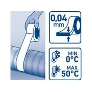 EXTOL CRAFT PÁSKA LEPÍCÍ ALU, HLINÍKOVÁ,, 100MM X 10M X 0,04MM, 9514 - ODVÍJEČE A LEPÍCÍ PÁSKY - DÍLNA A GARÁŽ