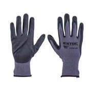 EXTOL PREMIUM RUKAVICE NYLONOVÉ, BEZEŠVÉ, POLOMÁČENÉ V NITRILU, VELIKOST 10", 8856682 - RUKAVICE Z POLYESTERU{% if kategorie.adresa_nazvy[0] != zbozi.kategorie.nazev %} - PŘÍSLUŠENSTVÍ{% endif %}