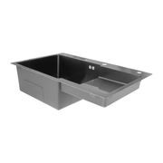 NEREZOVÝ DŘEZ MIXXUS MH7849L-HK GRAPHITE SE SIFONEM, GRAFITO | MH7849L-HK GRAPHITE MIXXUS - DŘEZY - SANITA