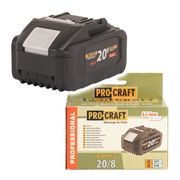 BATERIE AKUMULÁTOROVÁ 20V LI-ION, 8000MAH PROCRAFT 20/8 | 20/8 PROCRAFT - PŘÍSLUŠENSTVÍ PROCRAFT{% if kategorie.adresa_nazvy[0] != zbozi.kategorie.nazev %} - NÁHRADNÍ DÍLY{% endif %}