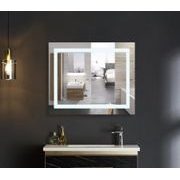 KOUPELNOVÉ ZRCADLO S LED OSVĚTLENÍM, PROTIZAMLŽOVACÍ FUNKCÍ, REGULACÍ JASU A HODINKAMI, MR02-80×80 W | MR02-80×80 WARM PROCRAFT - ZRCADLA - SANITA