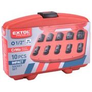 EXTOL PREMIUM HLAVICE NÁSTRČNÉ RÁZOVÉ 1/2", SADA 10KS, 9-27MM, CRMOV, 8818131 - RÁZOVÉ HLAVICE - RUČNÍ NÁŘADÍ