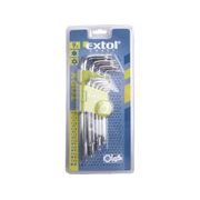 EXTOL CRAFT L-KLÍČE TORX, SADA 9KS, T 10-50, 66011 - L - KLÍČE - RUČNÍ NÁŘADÍ
