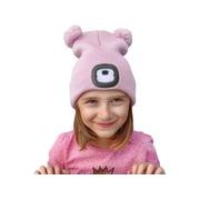 EXTOL LIGHT ČEPICE S ČELOVKOU 4X25LM, USB NABÍJENÍ, RŮŽOVÁ SE TŘPYTKOU A BAMBULEMI, DĚTSKÁ, 70% ACRYL A 30% POLYESTER, 43458 - ČEPICE, KŠILTOVKY, PONOŽKY A JINÉ - PŘÍSLUŠENSTVÍ