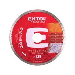EXTOL PREMIUM ZRUŠENO! Nahrazeno výrobkem 8803022 kotouč diamantový řezný celoobvodový - mokré řezání, O 125x22,2x2mm, 108732