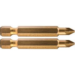 FORTUM hrot křížový pozidriv, sada 2ks, PZ 1x50mm,titan. úprava, S2, 4741381