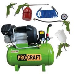 Kompresor Procraft AC52-2 a set příslušenství ke kompresoru 5 ks | SAC52-2/KIT-5C Procraft