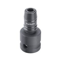 FORTUM adaptér rázový 1/2" čtyřhran na hroty 1/4", Quick-Lock, CrMoV, 4790002