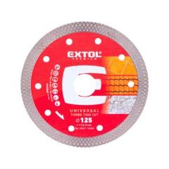 EXTOL PREMIUM kotouč diamantový řezný, turbo Thin Cut, suché i mokré řezání, O 125x22,2x1,4mm, 8803042