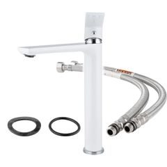 Umyvadlová baterie MIXXUS PREMIUM ALEX 001 HIGH (NUT) WHITE-CHROME, bílý-chrom | ALEX 001 HIGH (NUT) WHITE-CHROME Procraft