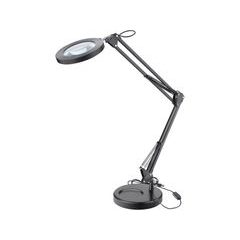 EXTOL LIGHT lampa stolní s lupou, USB napájení, černá, 2400lm, 3 barvy světla, 5x zvětšení, 43160