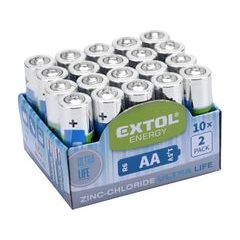 EXTOL ENERGY baterie zink-chloridové, 20ks, 1,5V AA (R6), 42003
