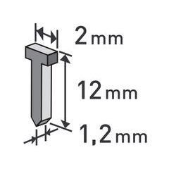 EXTOL PREMIUM hřebíky, balení 1000ks, 12mm, 2,0x0,52x1,2mm, 8852404