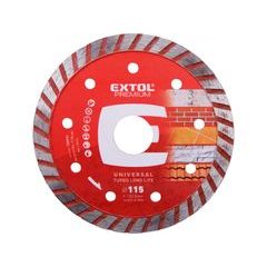 EXTOL PREMIUM kotouč diamantový řezný, turbo Long Life - suché i mokré řezání, 115x22,2x2,3mm, 108951