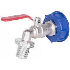 Sada, ventil 1 1/4" + plastová redukce 60mm + výpusť 1", na IBC nádrž