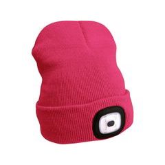 EXTOL LIGHT čepice s čelovkou 4x45lm, USB nabíjení, růžová, univerzální velikost, 73% acryl a 27% polyester, 43193