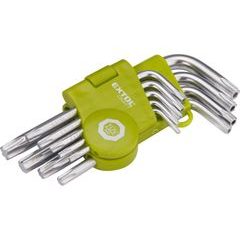 EXTOL CRAFT L-klíče TORX, sada 9ks, T 10-50, krátké, 66010