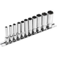 EXTOL PREMIUM hlavice nástrčné prodloužené, MULTI-LOCK, sada 11ks, 1/4", CrV, 8818110