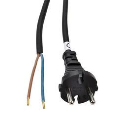 Flexo šňůra 2x1mm2, gumová H05RR-F2, černá, 2,5m